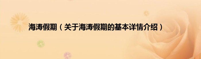 海涛假期（关于海涛假期的基本详情介绍）