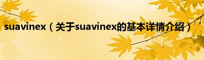 suavinex（关于suavinex的基本详情介绍）