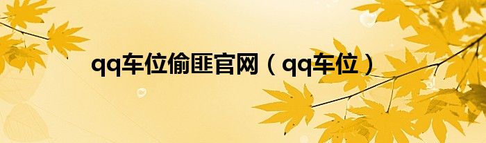 qq车位偷匪官网（qq车位）