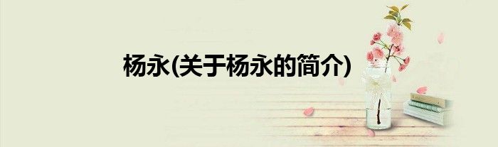 杨永(关于杨永的简介)
