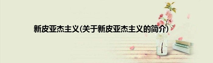新皮亚杰主义(关于新皮亚杰主义的简介)