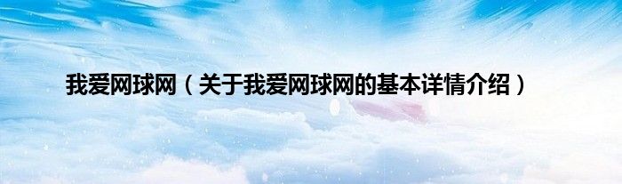 我爱网球网（关于我爱网球网的基本详情介绍）