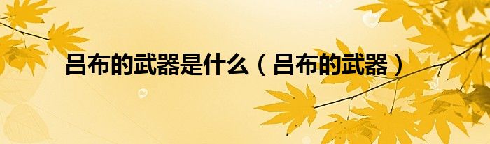 吕布的武器是什么（吕布的武器）