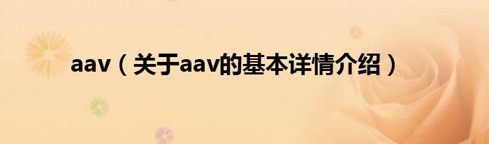 aav（关于aav的基本详情介绍）