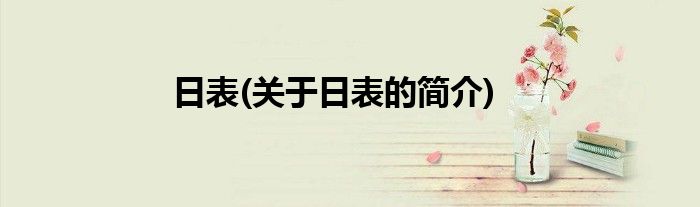 日表(关于日表的简介)
