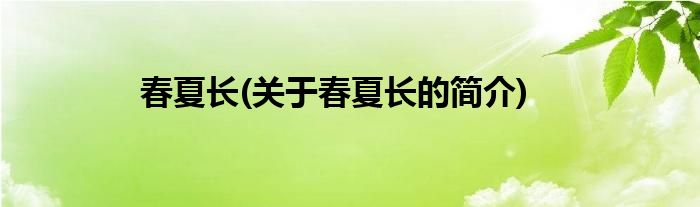 春夏长(关于春夏长的简介)
