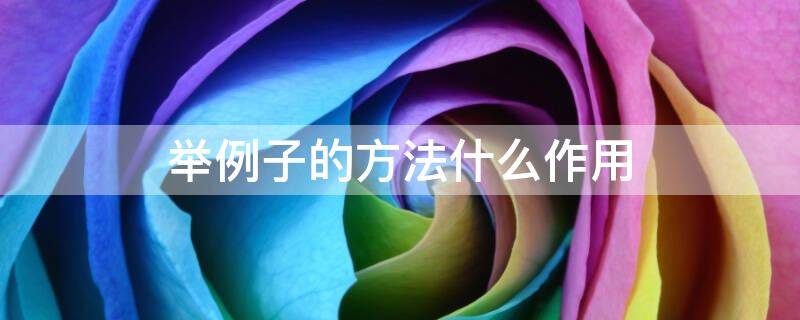 举例子的方法什么作用
