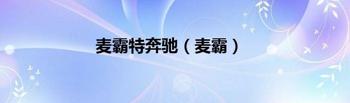 麦霸特奔驰（麦霸）
