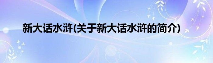 新大话水浒(关于新大话水浒的简介)