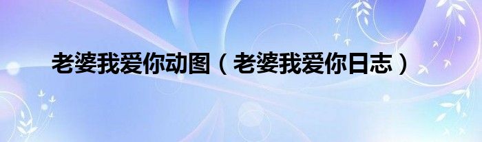 老婆我爱你动图（老婆我爱你日志）